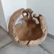 Kattenlounge - Decoratieve teak lounge voor katten - Teak decoratie bol erosie